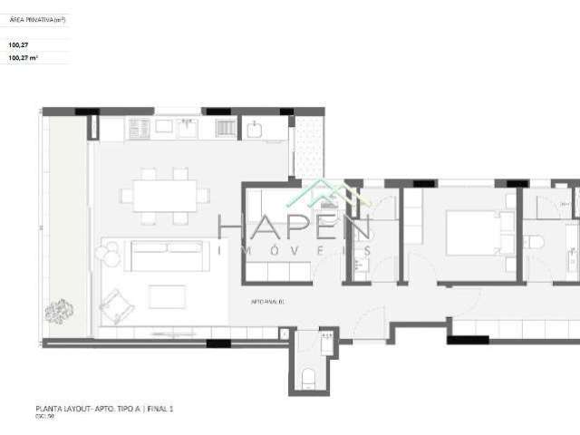 Apartamento com 3 quartos à venda na Rua Euclides da Cunha, --, Bigorrilho, Curitiba por R$ 1.293.081