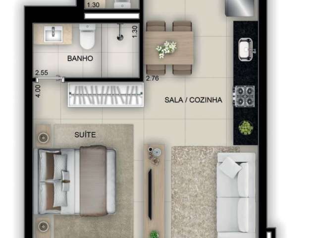 Flat com 1 quarto à venda na Rua T 38, Setor Bueno, Goiânia, 46 m2 por R$ 600.000