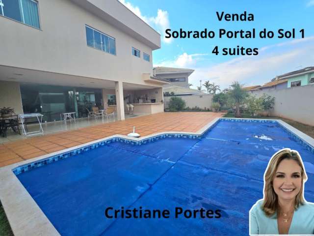 Sobrado com 4 suites, 1 master com banheira, lazer com piscina, varanda gourmet com churrasqueira, terreno com 492 m