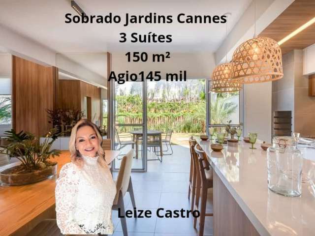 Sobrado Jardins Cannes 150 m, 3 suites, condominio fechado FGR - Agio 140.000,00