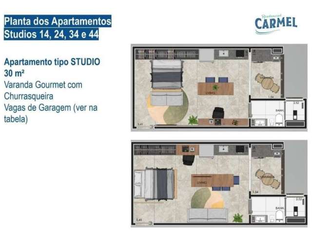 Apartamento com 1 quarto à venda na Rua Regente Feijó, 54, Vila Bocaina, Mauá, 30 m2 por R$ 250.000