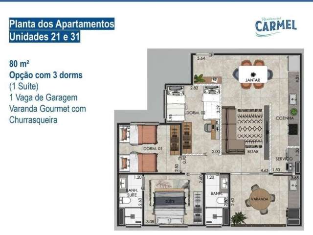 Apartamento com 3 quartos à venda na Rua Regente Feijó, 54, Vila Bocaina, Mauá, 80 m2 por R$ 550.000