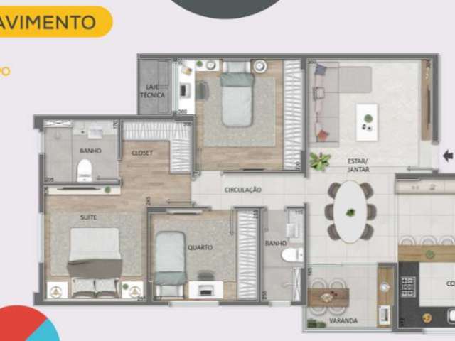 Apartamento com 3 quartos à venda - Buritis