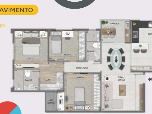 Apartamento com 3 quartos à venda - Buritis