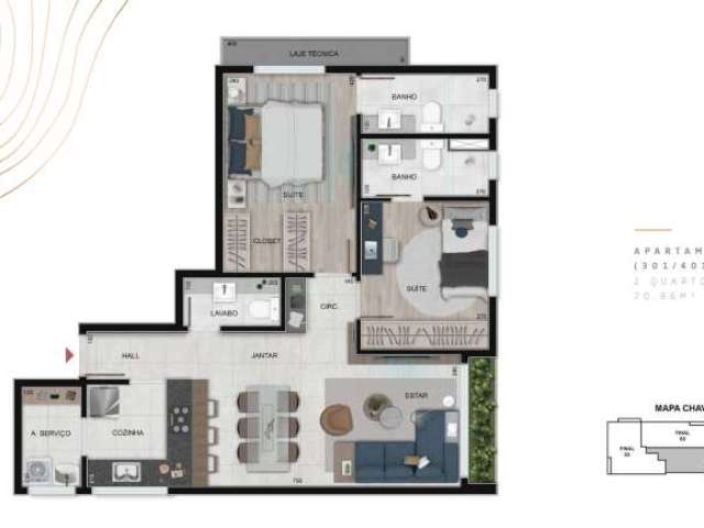 Apartamento com 2 quartos à venda - Serra