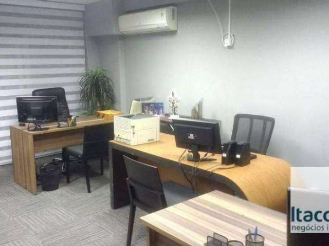 Sala comercial mobiliada à venda no Office Grajaú - alugada com renda