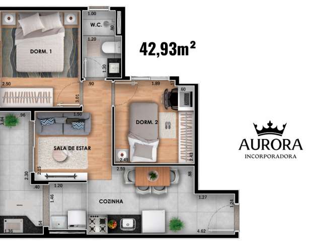 Apartamento de 2dorms a 650m do metrô Vila  Matilde