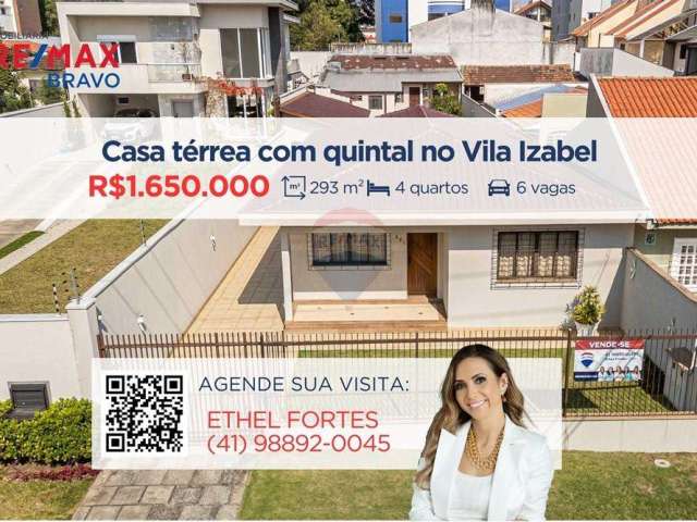 Casa térrea com quintal e edícula no Vila Izabel com 293 m² uteis