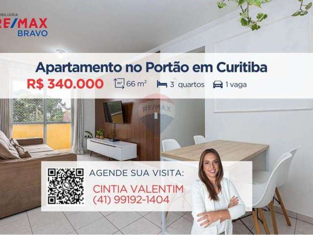 Apartamento de 66 m² , com 03 quartos,  no Bairro Portão