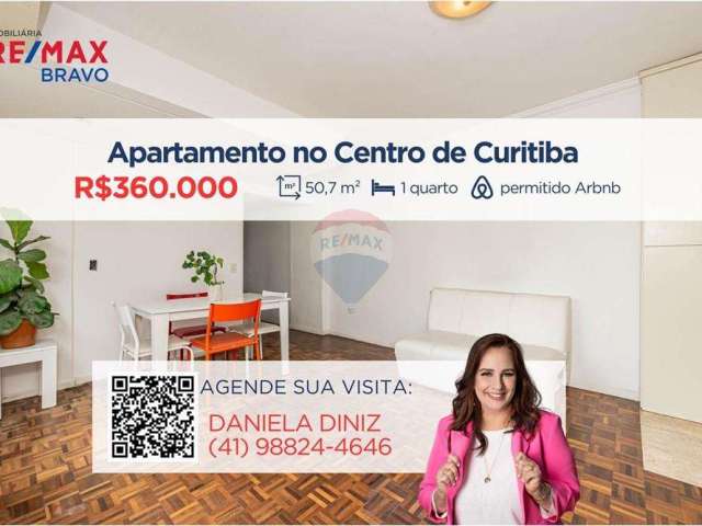 Apartamento à venda, 51 m2, 1 quarto, Centro - Curitiba/PR