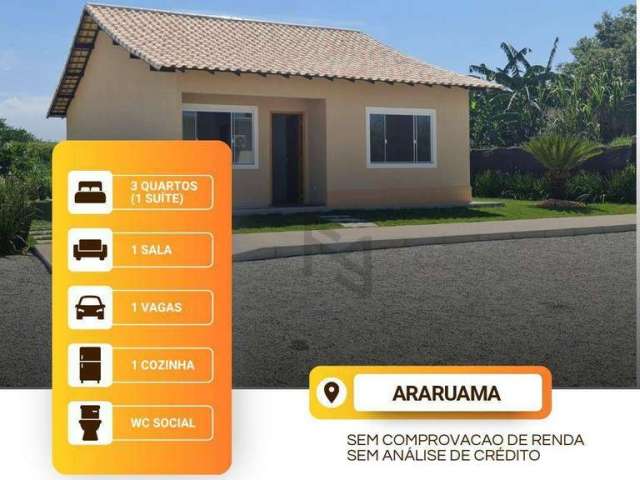 Casa com 3 dormitórios à venda, 90 m² por R$ 351.658,88 - Lagoinha - Araruama/RJ