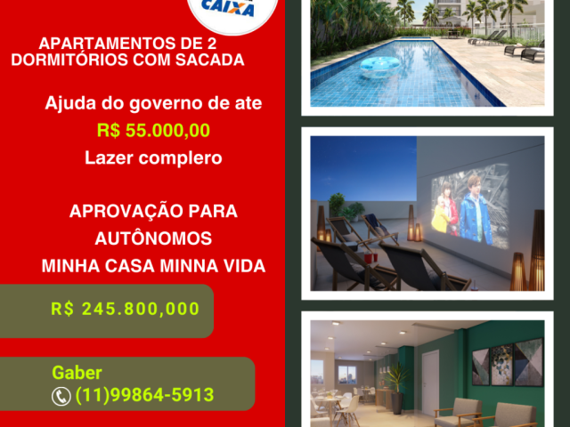 Apartamentos de 2 dormitórios com varamda no Belém