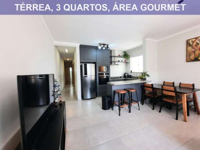 Térrea, 3 quartos, projeto moderno, área gourmet, 2 vagas!