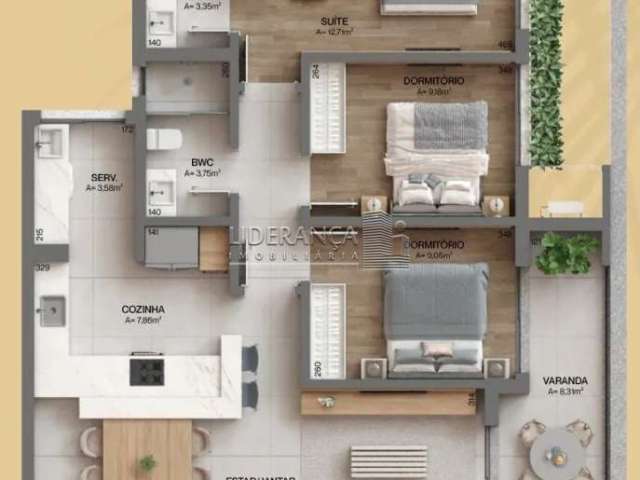 Apartamento com 3 quartos à venda na Rodovia Haroldo Soares Glavan, --, Cacupé, Florianópolis por R$ 1.549.497