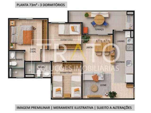 Apartamento com 3 quartos à venda na Rua Auriflama, s/nº, Vila Nova, Campinas, 73 m2 por R$ 532.900