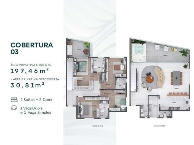 Cobertura com 4 quartos  à venda, 228.27 m2 por R$3452213.00  - Agua Verde - Curitiba/PR