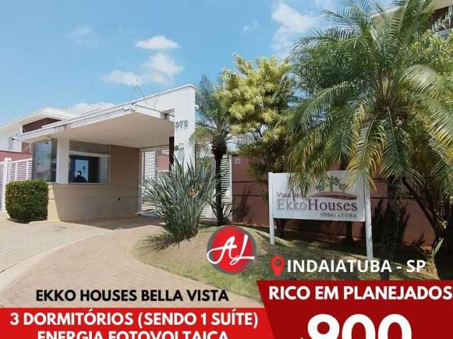 VISTA BELLA EKKO HOUSES - Sobrado Em Condomínio Rico Em Armários Planejados - Indaiatuba - SP!