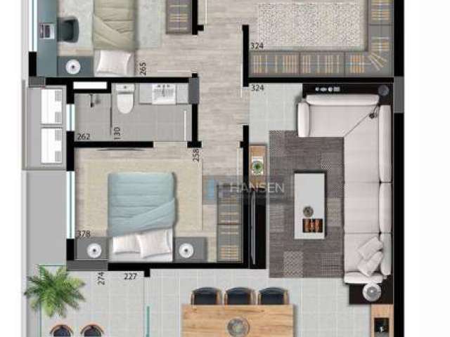 Apartamento com 3 suítes à venda, 124 m² por R$ 1.277.900 - Anita Garibaldi - Joinville/SC