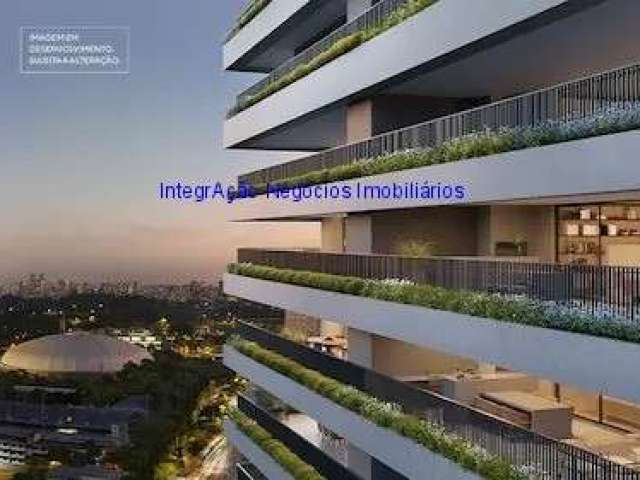 Apartamento 334m², 04 dormitórios (sendo suítes), 05 banheiros e 04 vagas na garagem; (Fotos Ilustrativas entrega prevista para Novembro/2026).