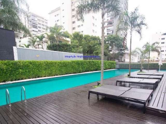 Apartamento mobiliado 70m², 01 dormitório (sendo suíte), 02 banheiros e 01 vaga na garagem.  Condomínio com segurança 24hrs, academia,  piscina, sauna