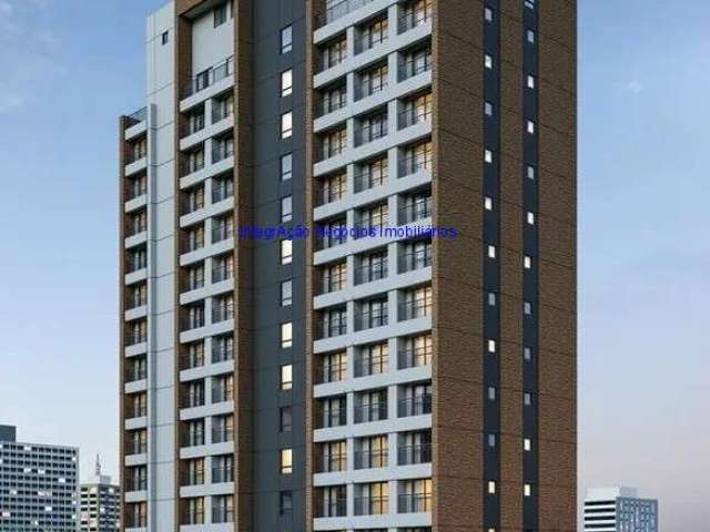 Apartamento Studio 22m², 01 dormitório e 01 banheiro.  Condomínio com portaria, segurança 24hrs, piscina e salão de jogos e lavanderia.