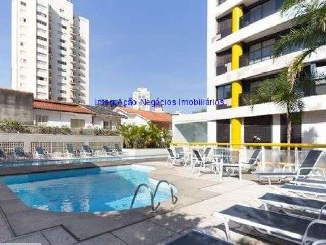 Apartamento 40m², 01 dormitório, 01 banheiro e 01 vaga na garagem.  Condomínio com portaria, segurança 24hrs, piscina e salão de festa, churrasqueira.