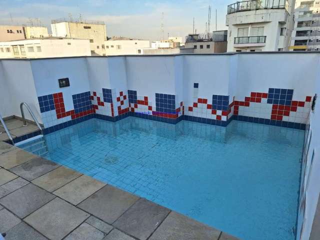 Apartamento Studio 25m², 01 dormitório/Sala, 01 banheiro e 01 vaga na garagem.   Condomínio com portaria, segurança, piscina, academia