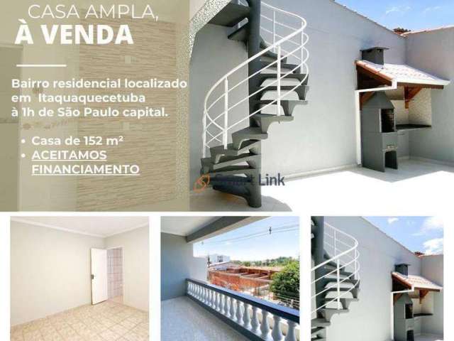 Casa com 2 dormitórios à venda, 150 m² por R$ 380.000,00 - Parque Residencial Scaffid II - Itaquaquecetuba/SP