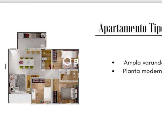 Apartamento com 3 quartos à venda no Tirol, Belo Horizonte  por R$ 475.000