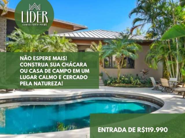 Não espere mais! construa sua chácara ou casa de campo em um lugar calmo e cercado pela natureza! clique e saiba mais!