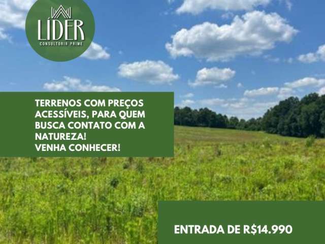 Terrenos com preços acessíveis, para quem busca contato com a natureza! venha conhecer!