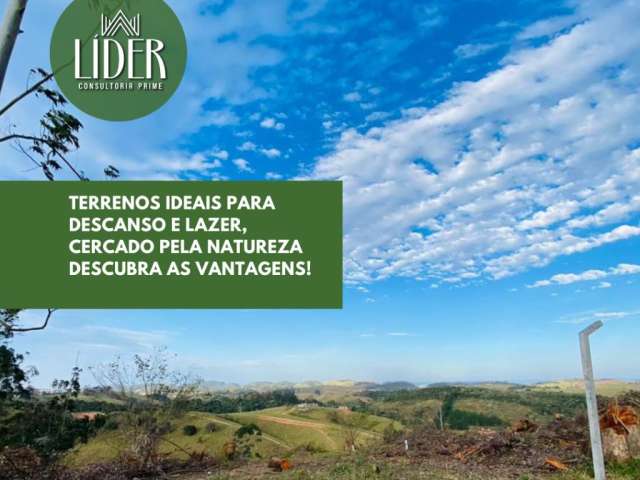 Terrenos ideais para descanso e lazer, cercado pela natureza! clique e descubra as vantagens!