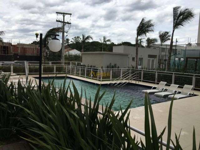 Apartamento 2 dormitórios, sacada com churrasqueira, piscina, academia, garagem.