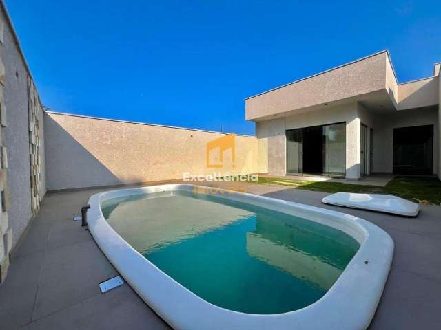 Casa nova 3 dormitórios com piscina