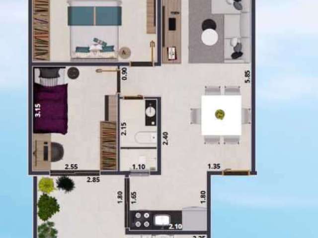 Apartamento com 2 quartos à venda na Rua Martins Barbosa, Benfica, Juiz de Fora, 52 m2 por R$ 229.000