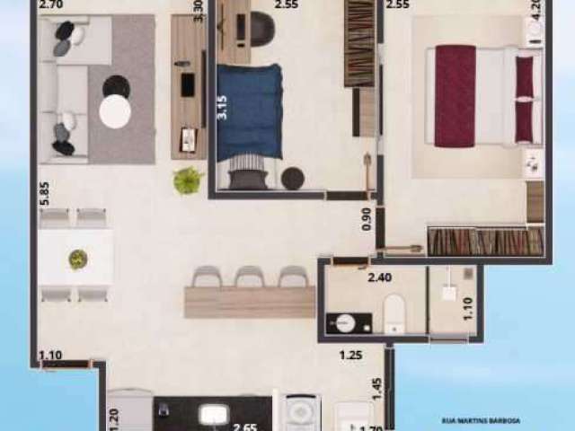 Apartamento com 2 quartos à venda na Rua Martins Barbosa, Benfica, Juiz de Fora, 45 m2 por R$ 179.000