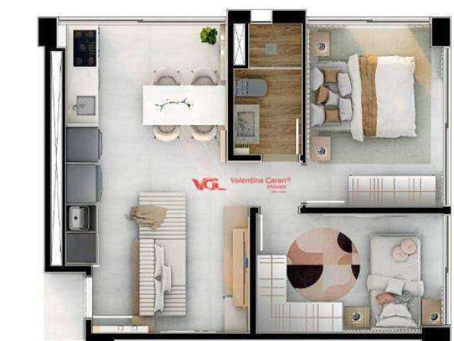 Apartamento com 2 dormitórios à venda, 50 m² por R$ 579.268,80 - Centro - Indaiatuba/SP