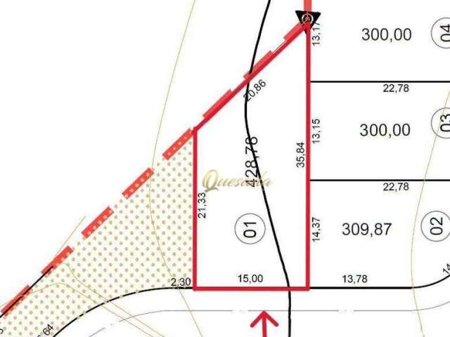 Terreno residencial á venda, plano, 428,78 m², condomínio Milano, Indaiatuba.