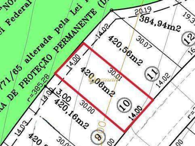 Terreno Residencial, à venda, 420,06 m², plano, no condomínio Santa Maria, Indaiatuba.