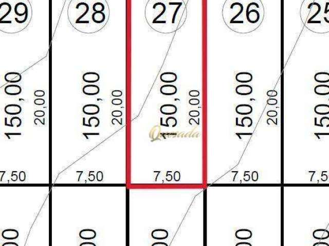 Terreno residencial, plano, de 150 m², à venda no condomínio Park Real, Indaiatuba.