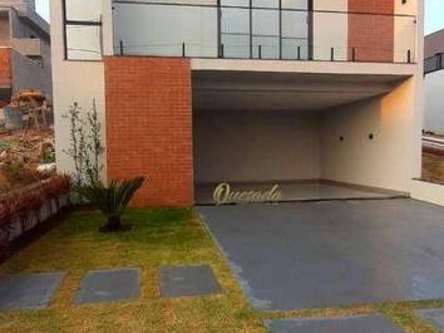 Casa assobradada nova, à venda, 3 dormitórios, 1 suíte, piscina, Condomínio Gran Reserve, Indaiatuba.