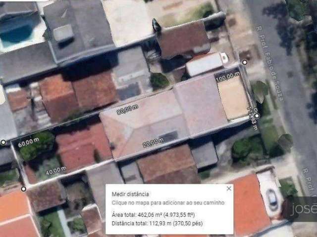 Terreno com 460 m² a venda,  por R$ 970.000 - Santa Quitéria - Curitiba/PR