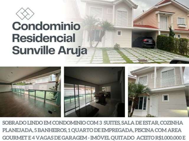 Casa a venda condomínio sunville Aruja 3 suítes 4 vagas com piscina