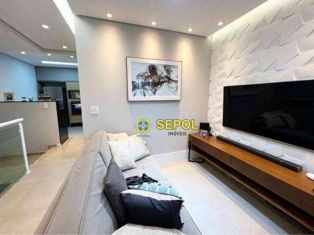 Sobrado com 3 dormitórios à venda, 130 m² por R$ 759.000,00 - Vila Alzira - Santo André/SP