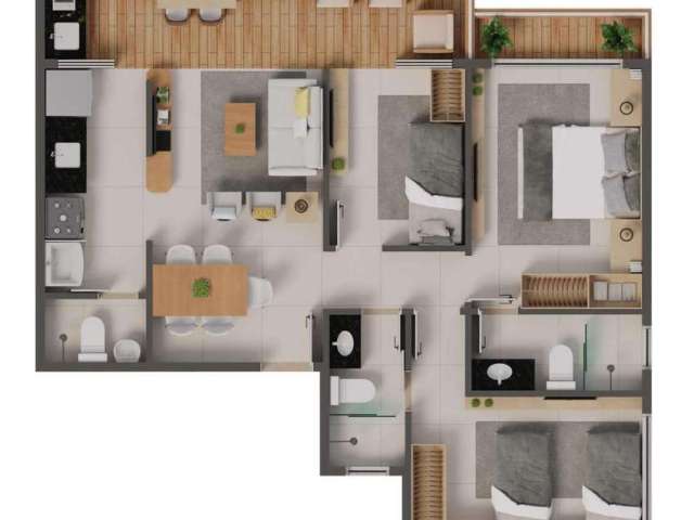 Apartamento para Venda em Aquiraz, Japão, 3 dormitórios, 2 suítes, 3 banheiros, 2 vagas