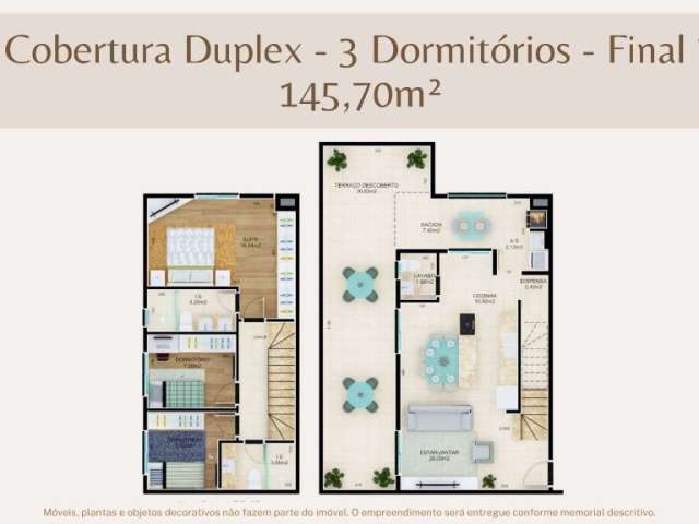 Cobertura Duplex 3 Dormitórios no Ecoville