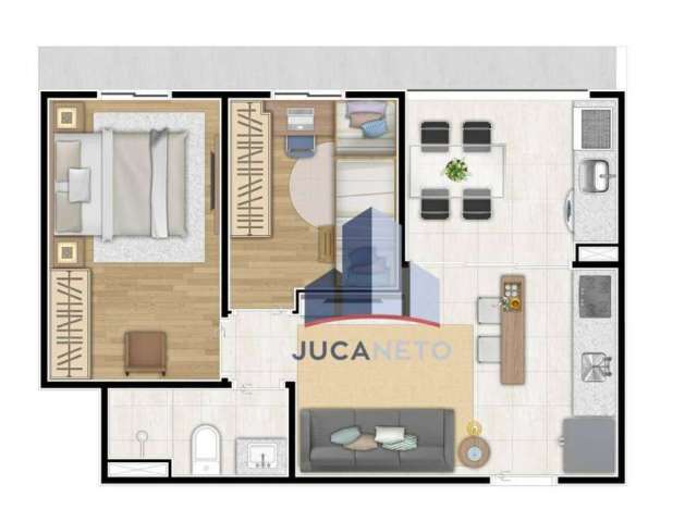 Apartamento com 2 dormitórios à venda, 45 m² por R$ 302.000,00 - Vila Assis Brasil - Mauá/SP