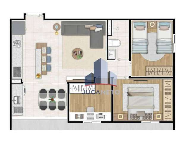 Apartamento com 2 dormitórios à venda, 45 m² por R$ 340.000,00 - Vila Assis Brasil - Mauá/SP