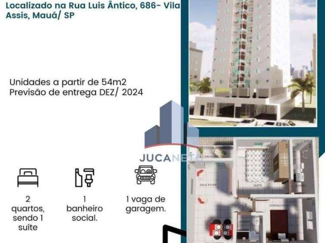 Apartamento com 2 dormitórios à venda, 54 m² por R$ 320.000 - Jardim Anchieta - Mauá/SP