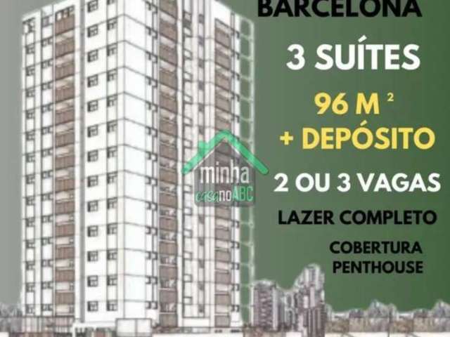 Apartamento - 3 Suítes - 2 ou 3 vagas - Barcelona - São Caetano do Sul-SP